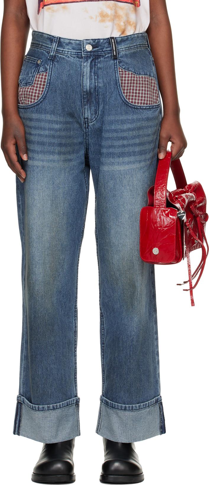 Blue Oil Washed Rolled Up Jeans by ANDERSSON BELL