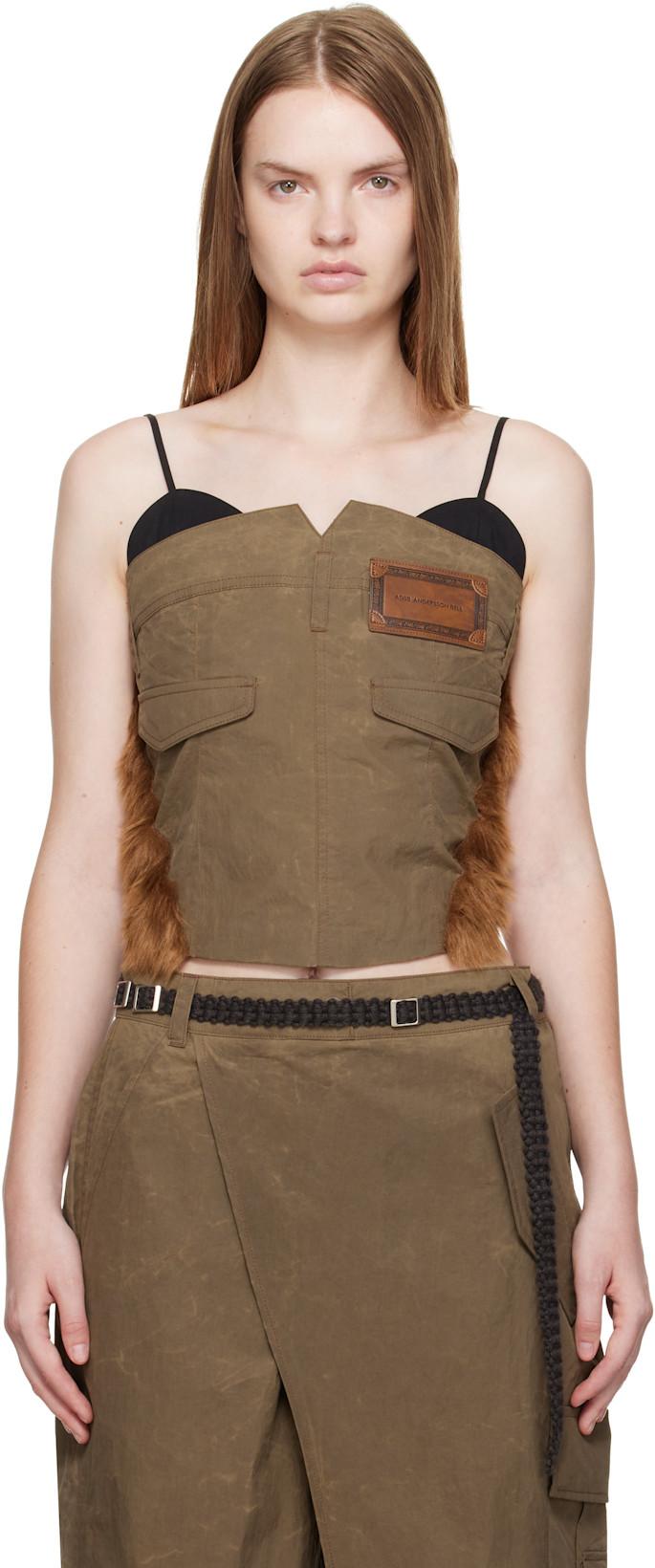 Brown Trouser Custom Bustier Top by ANDERSSON BELL