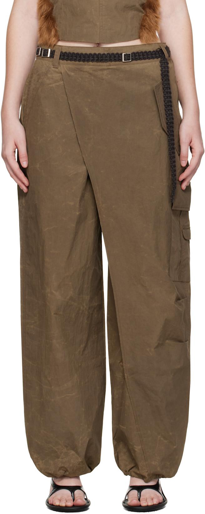 Brown Wrap Cargo Pants by ANDERSSON BELL