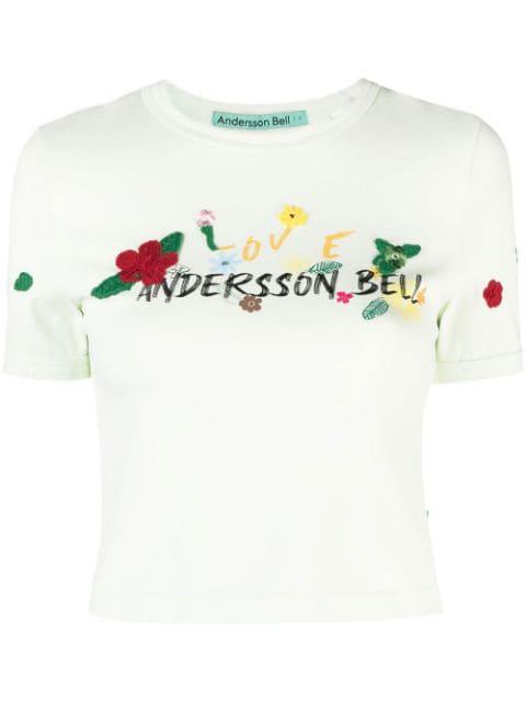 Dasha flower-garden logo T-shirt by ANDERSSON BELL