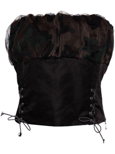 ISLA shirred crop bustier by ANDERSSON BELL