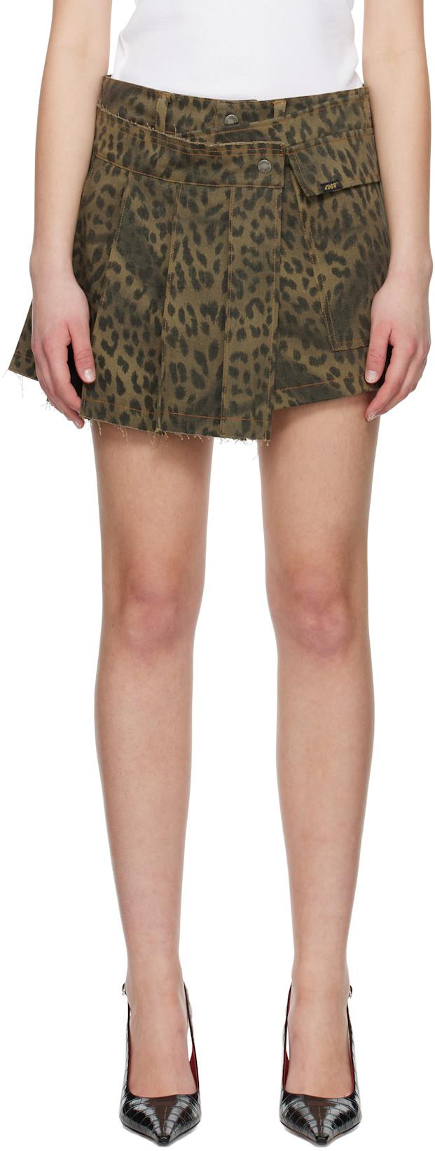 Khaki Leopard Wrap Skort by ANDERSSON BELL