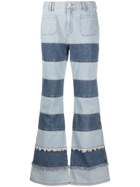 Mahina patchwork-stripe jeans by ANDERSSON BELL