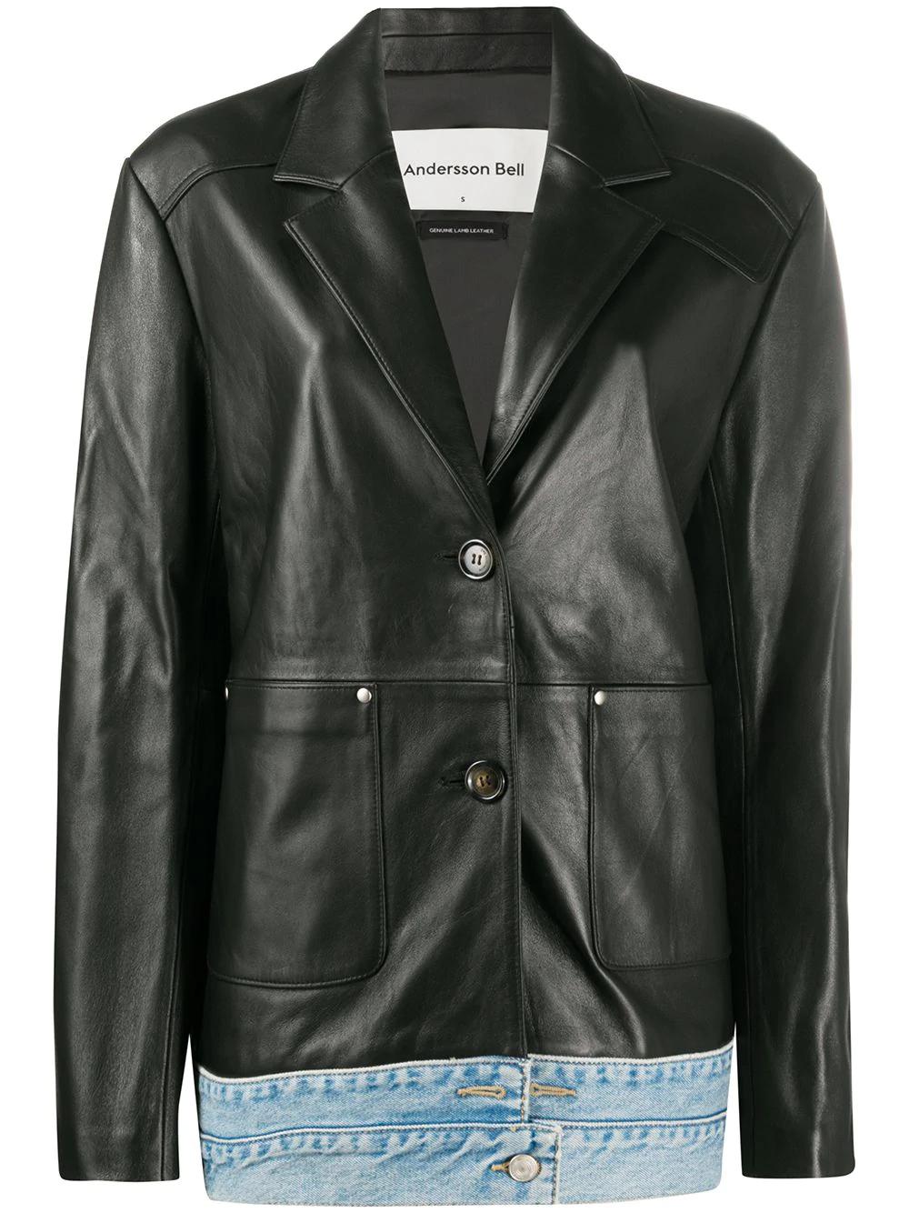 Molly Denim Layered Leather Jacket by ANDERSSON BELL