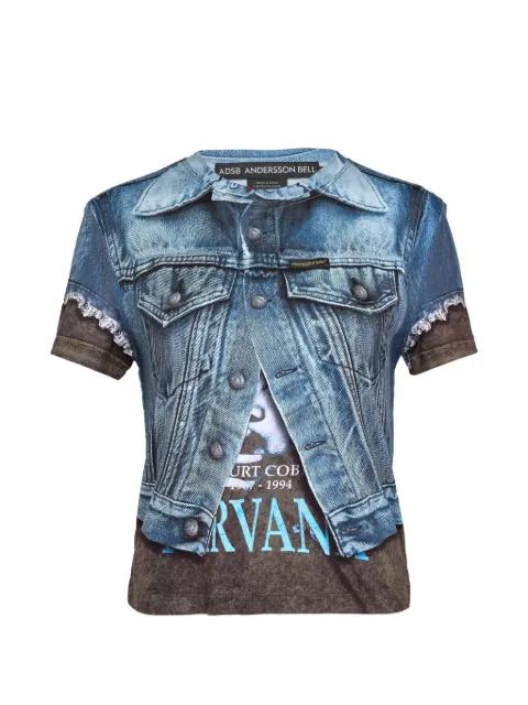 denim-vest-print T-shirt by ANDERSSON BELL