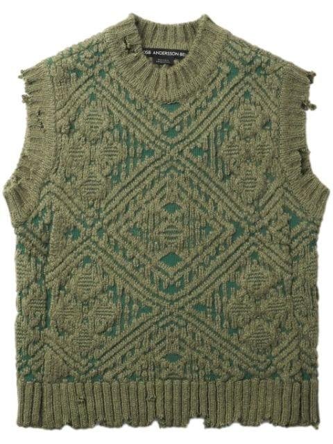 jacquard knitted vest by ANDERSSON BELL