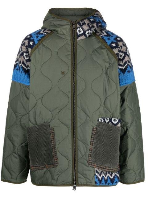 knitted-panel quilted jacket by ANDERSSON BELL
