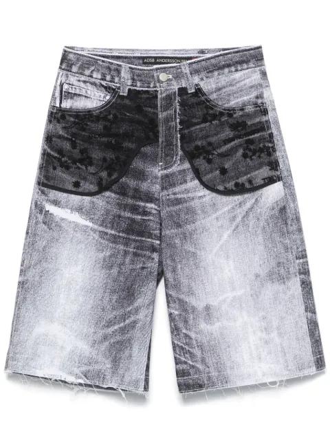 lace-panels denim shorts by ANDERSSON BELL lace-panels denim shorts by ANDERSSON BELL