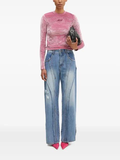 lace-up velvet top by ANDERSSON BELL
