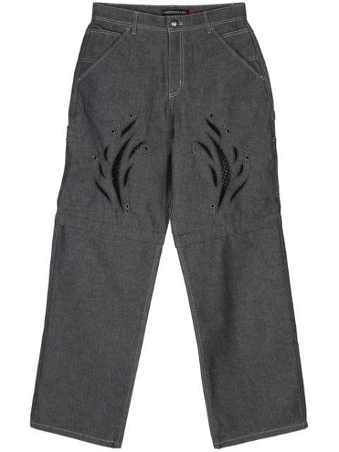 laser-cut wide-leg jeans by ANDERSSON BELL