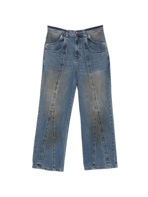 layered wide-leg jeans by ANDERSSON BELL