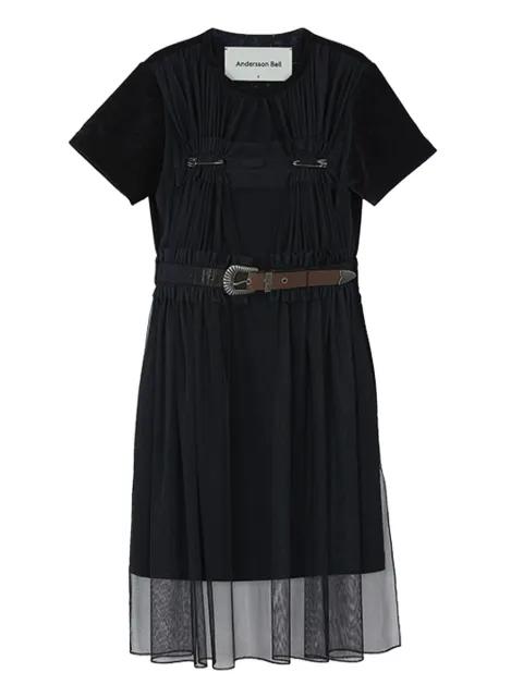 mesh belted midi dress by ANDERSSON BELL