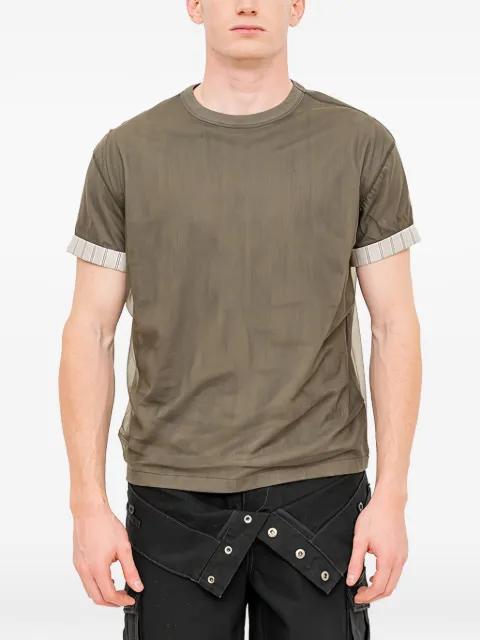 mesh-overlay roll-up-cuffs T-shirt by ANDERSSON BELL