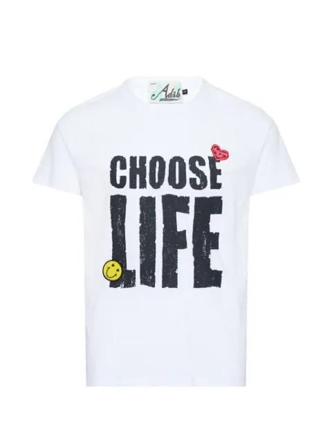 slogan-print slub-texture T-shirt by ANDERSSON BELL