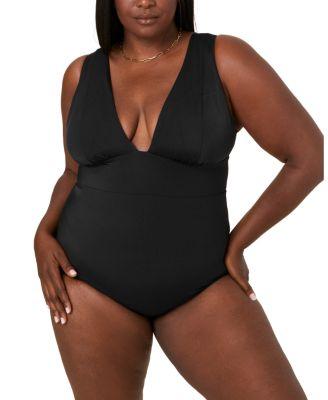 Women's Mykonos Deep Plunge Neck One Piece Swimsuit by ANDIE