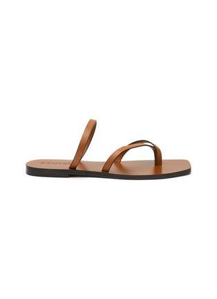 ‘Colby' square toe leather toe ring sandals by ANDRE EMERY