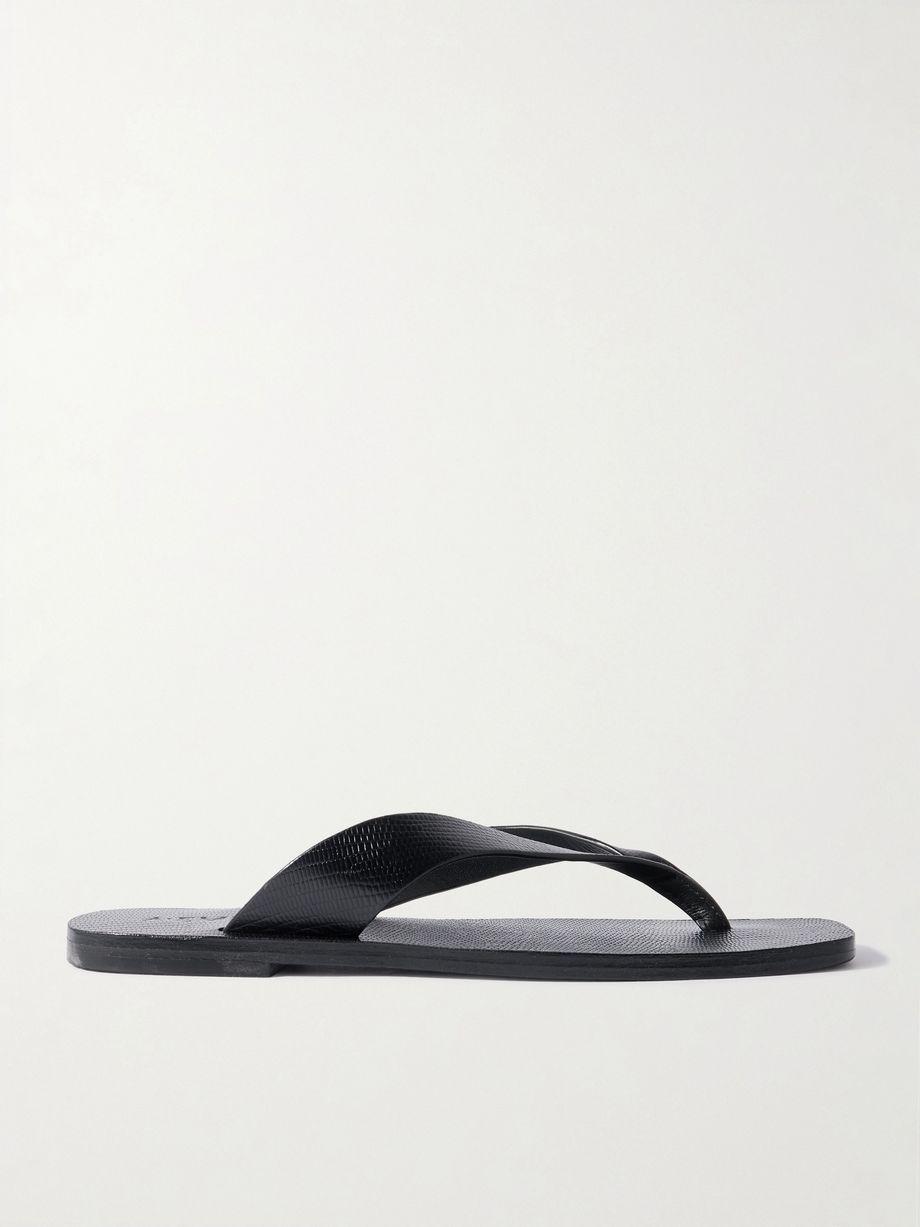 Kinto lizard-effect leather flip flops by ANDRE EMERY