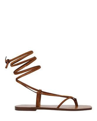 Nolan Suede Ankle Wrap Sandals by ANDRE EMERY