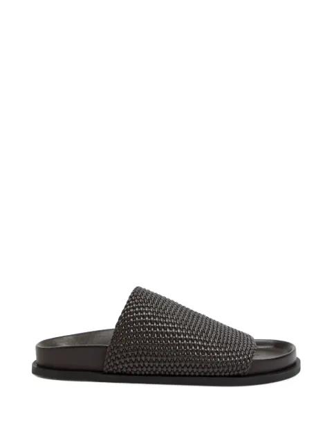 woven leather slides by ANDRE EMERY