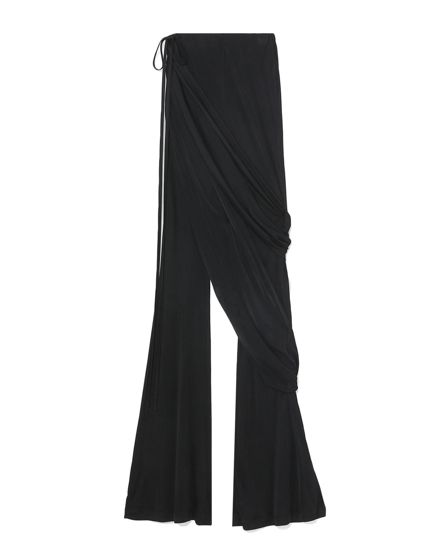 Asymmetric wrapped tencel pants by ANDREA ADAMO