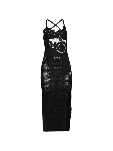 Alana floral-embroidered midi dress by ANDREA ALMEIDA