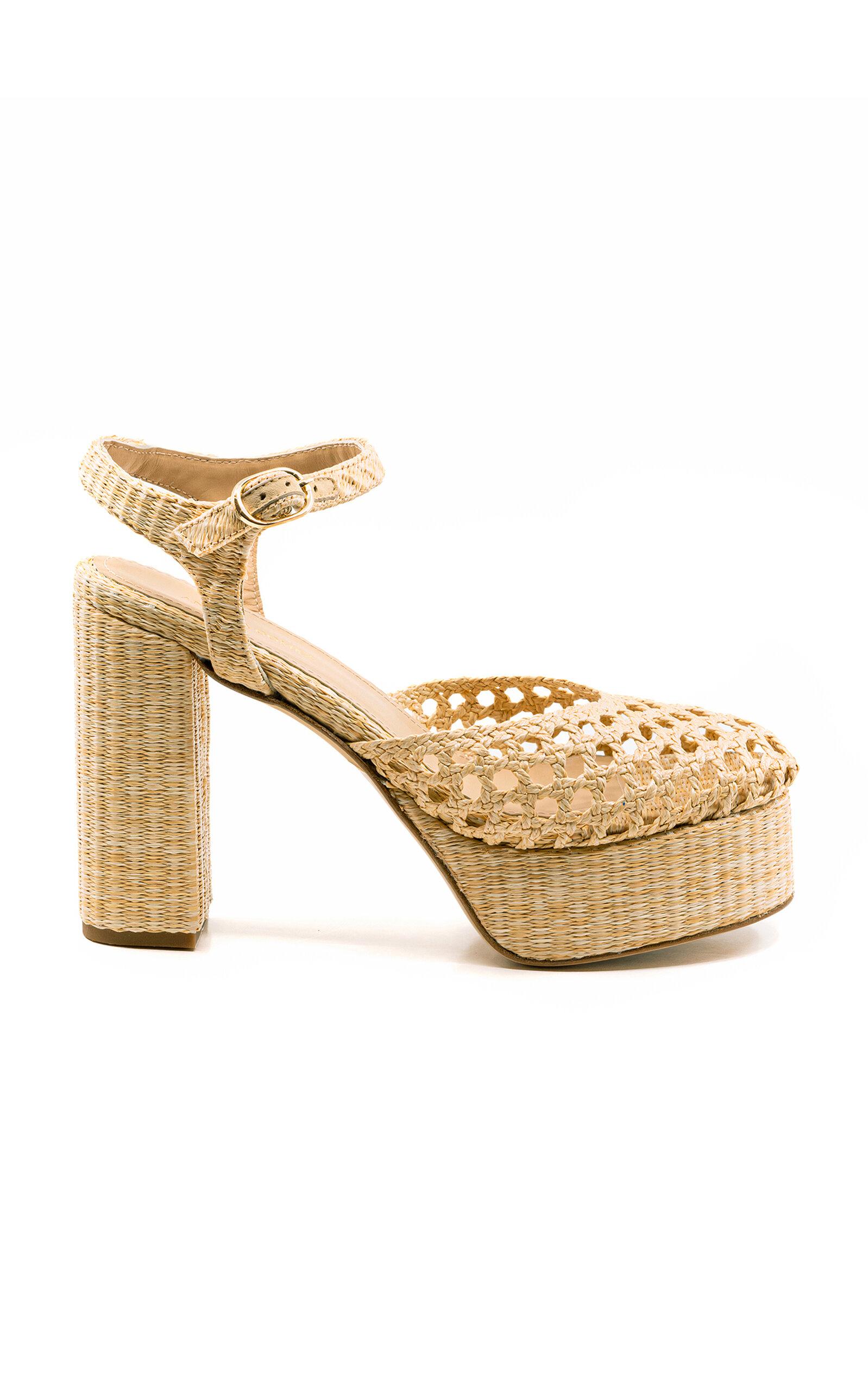 Andrea Gomez Beatiz Raffia Platform Sandals - Moda Operandi by ANDREA GOMEZ