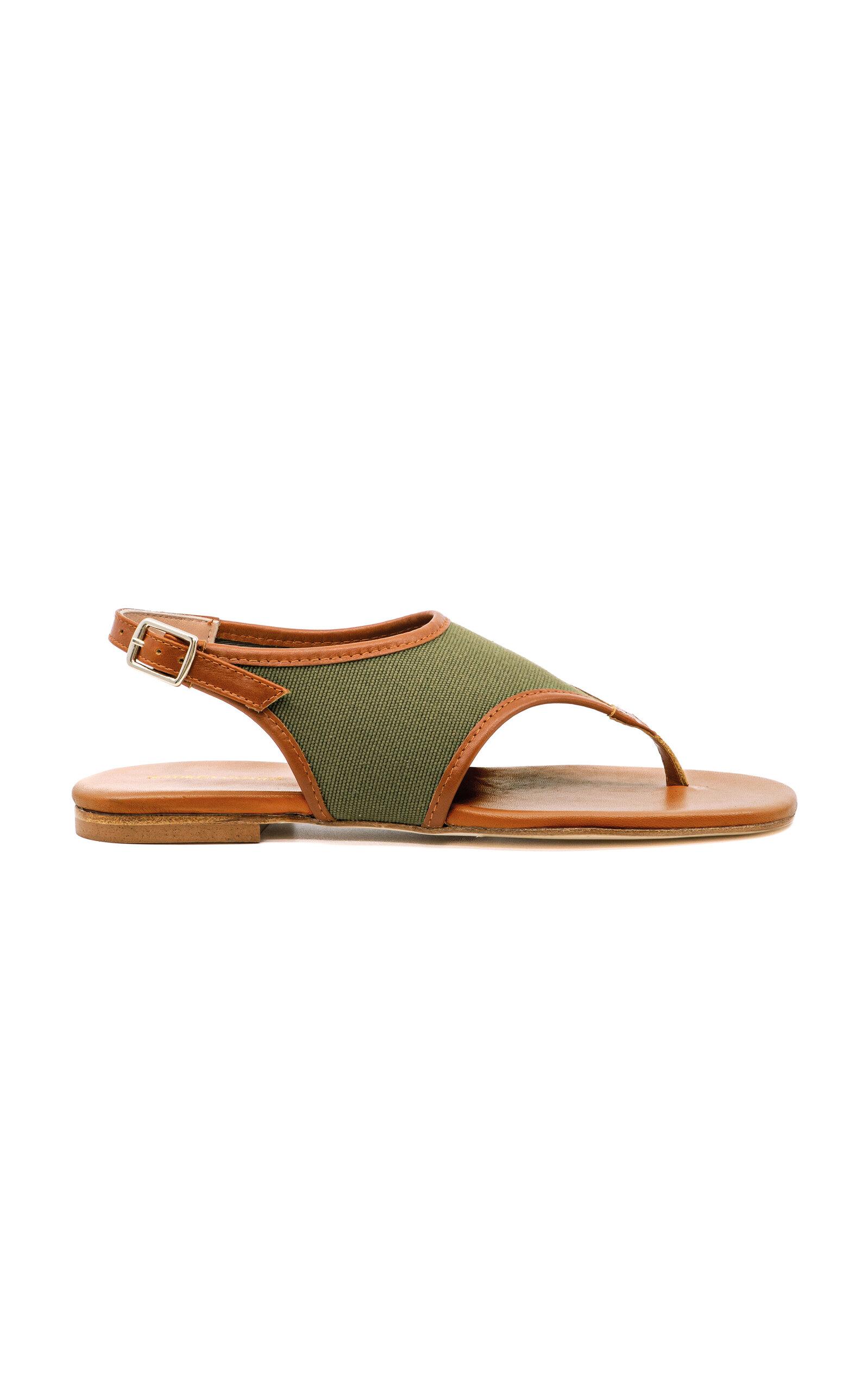 Andrea Gomez Dani Canvas Leather Sandals - Moda Operandi by ANDREA GOMEZ