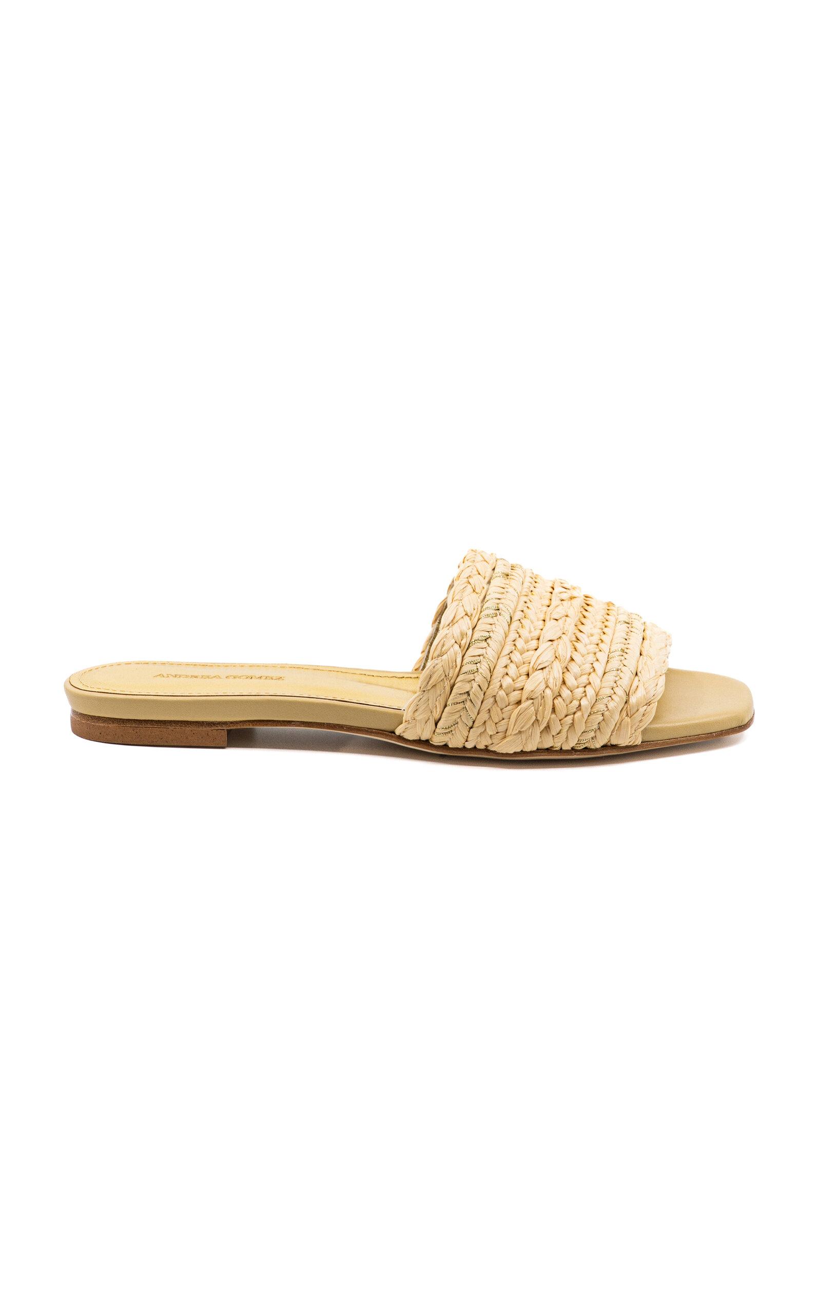 Andrea Gomez Denise Raffia Slides - Moda Operandi by ANDREA GOMEZ