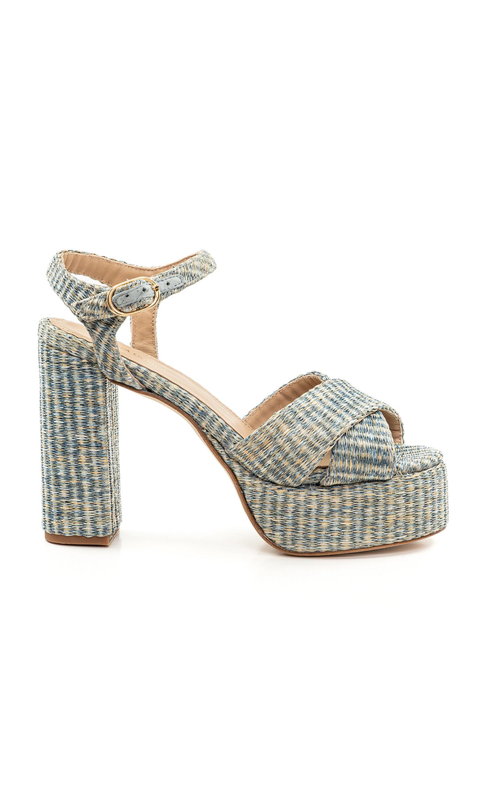 Andrea Gomez Exclusive Bella Raffia Platform Sandals - Moda Operandi by ANDREA GOMEZ