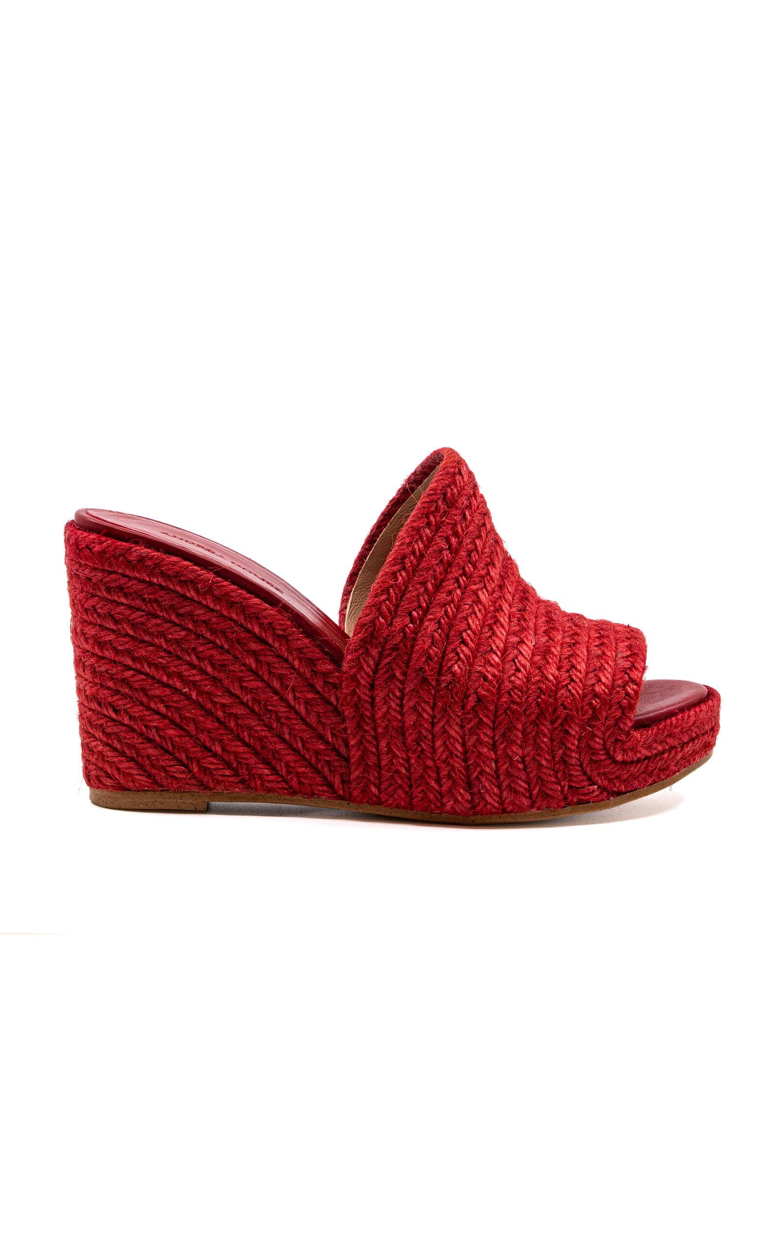 Andrea Gomez Exclusive Gloria Raffia Wedge Sandals - Moda Operandi by ANDREA GOMEZ