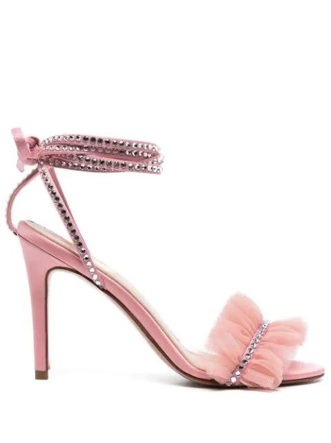 ruffled crystal-embellished sandals by ANDREA WAZEN