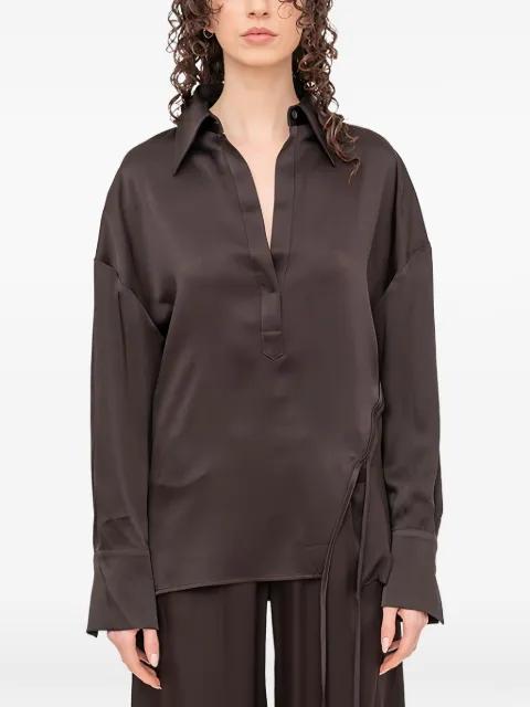 V-neck open-back blouse by ANDREA YA AQOV