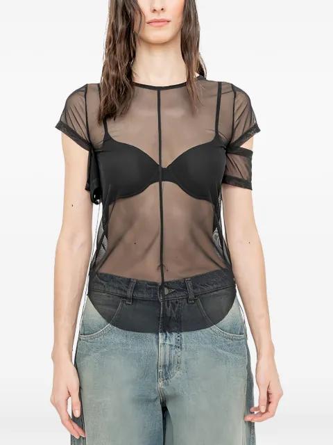 cut-out sheer T-shirt by ANDREA YA AQOV