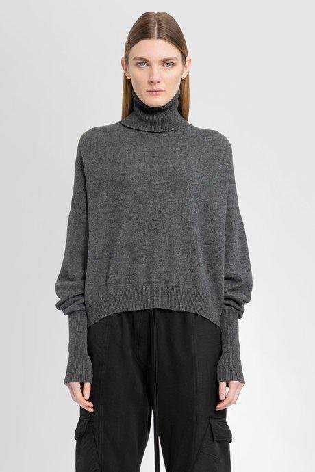 Andrea Ya'Aqov Women'S Grey Cashmere Wool Blend Turtleneck Sweater by ANDREA YA'AQOV