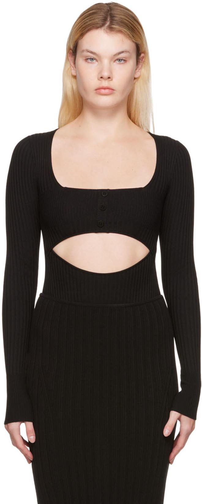 Black Cut-Out Bodysuit by ANDREADAMO