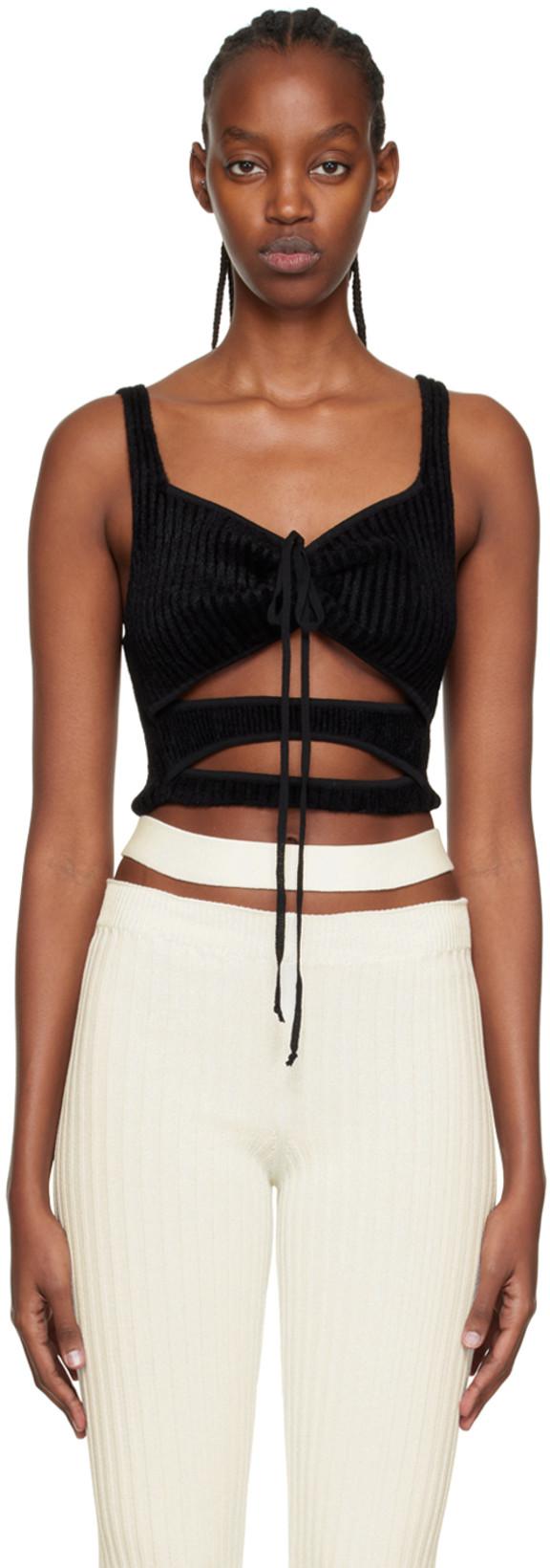 Black Cutout Tank Top by ANDREADAMO