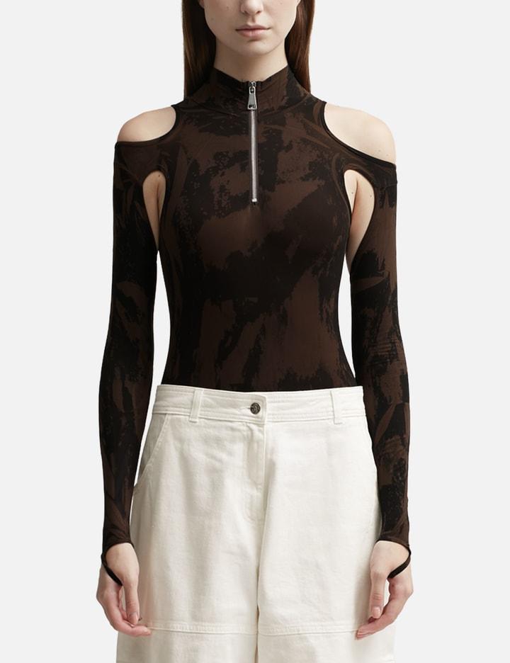 CUT-OUT PRINTED SCULPTING BODYSUIT by ANDREADAMO