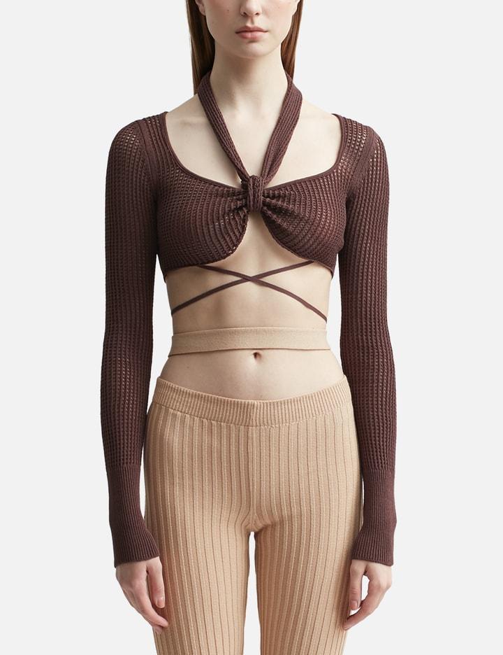 FISHNET KNIT CROP TOP by ANDREADAMO