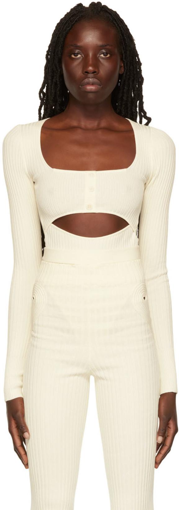 Off-White Rib Bodysuit by ANDREADAMO
