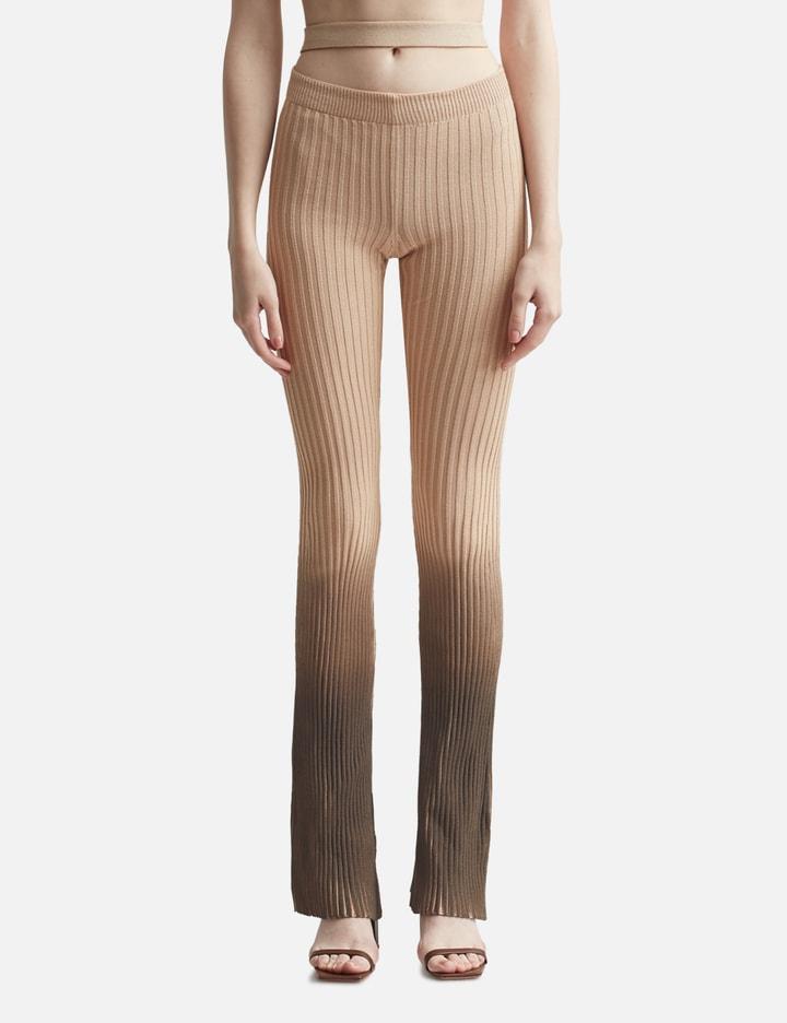 Printed Ribbed Knit Flare Pants by ANDREADAMO