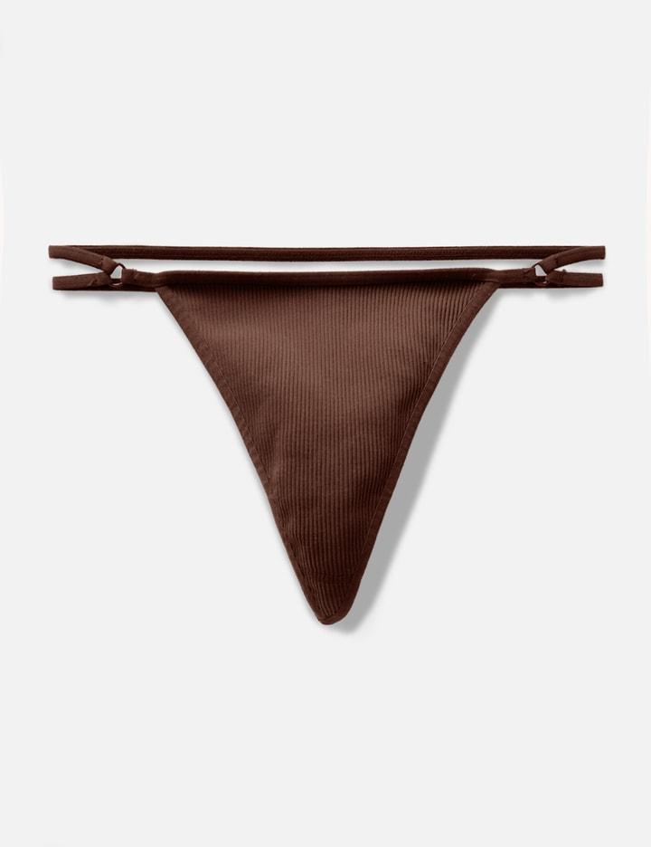 Ribbed Strap Detailed Thong by ANDREADAMO