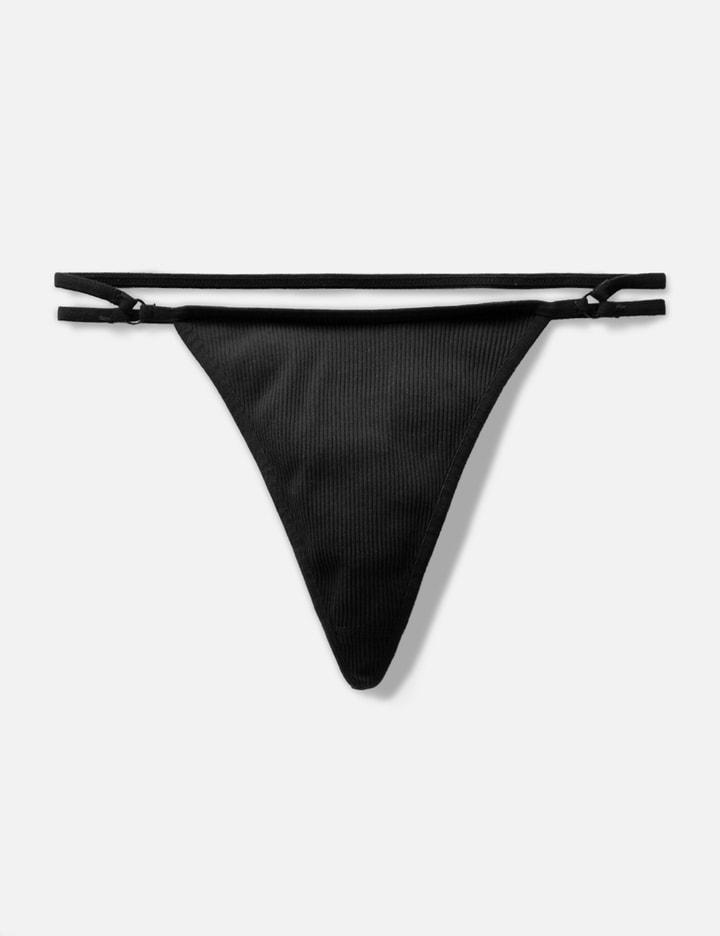 Ribbed Strap Detailed Thong by ANDREADAMO