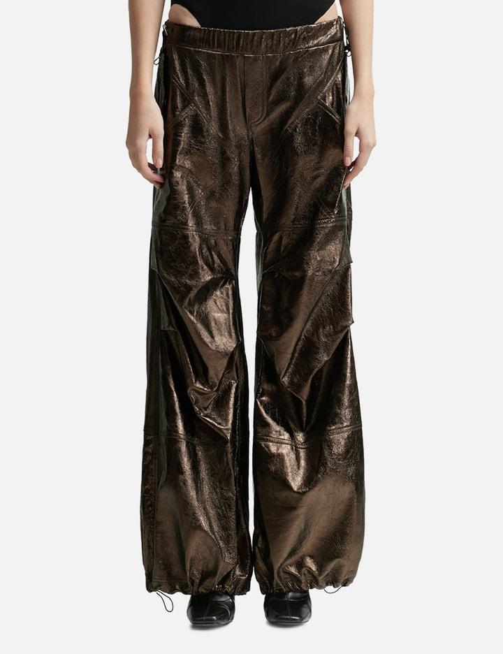 WET LEATHER CARGO PANTS by ANDREADAMO