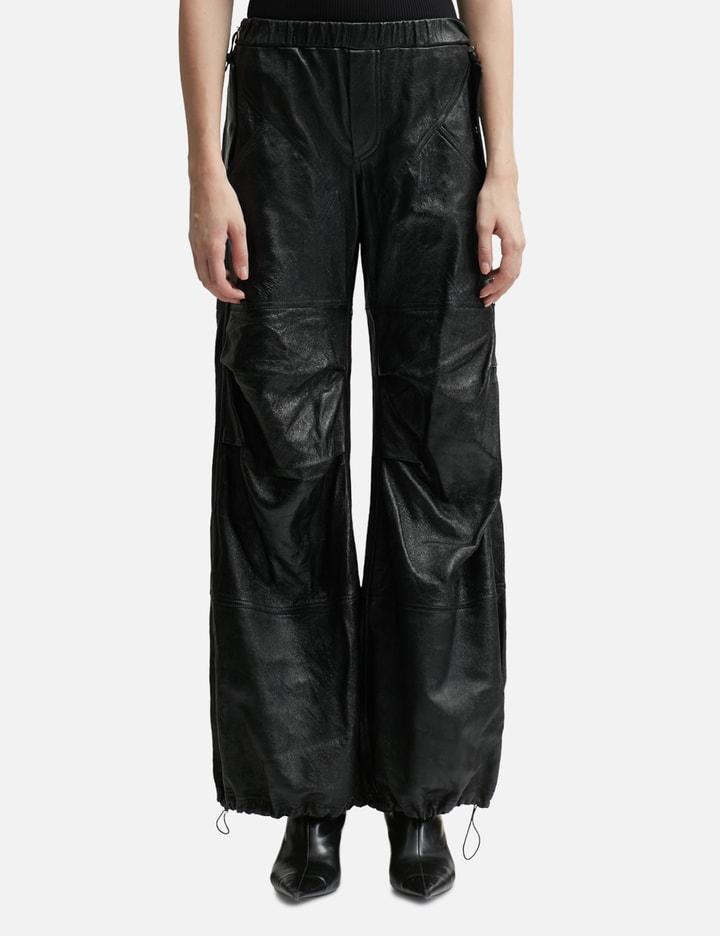 WET LEATHER CARGO PANTS by ANDREADAMO