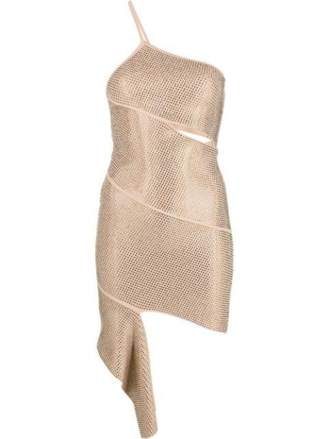 crystal-embellished asymmetric dress by ANDREADAMO