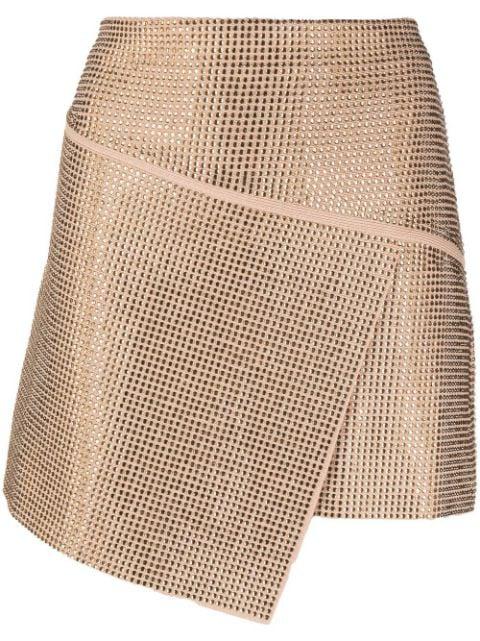 crystal-embellished asymmetric wrap skirt by ANDREADAMO