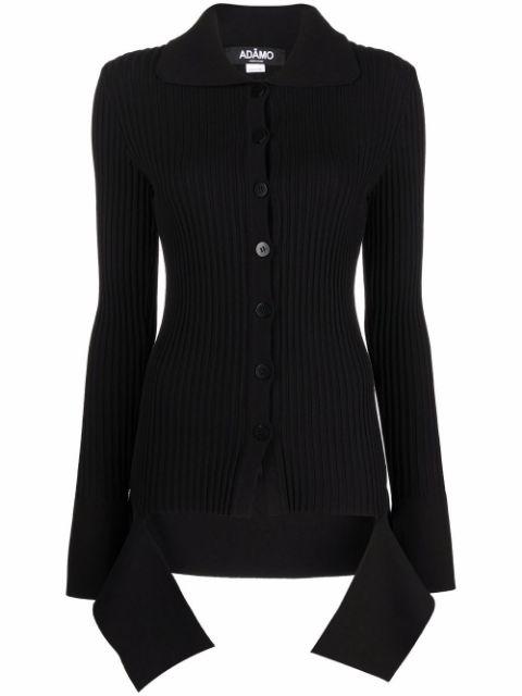 cut-out detail long-sleeve ribbed cardigan by ANDREADAMO