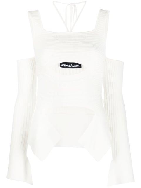cut-out detail ribbed knit top by ANDREADAMO