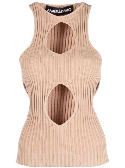 cut out-detail ribbed-knit top by ANDREADAMO