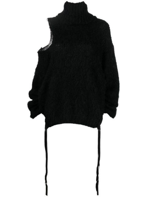 cut-out detail roll neck jumper by ANDREADAMO